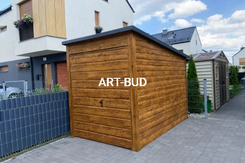 Garaż 2x3 m jednospadowy drewnopodobny