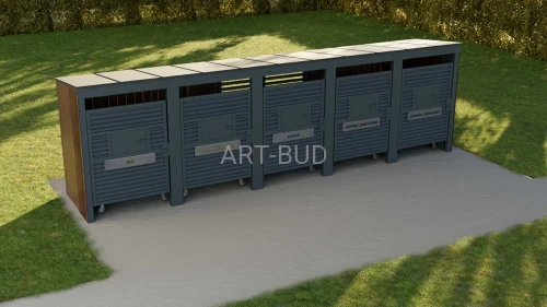 Wiata na pojemniki 110L śmietnikowa szeregowa