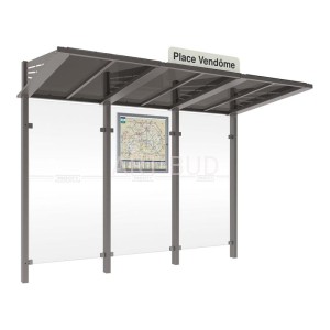 Wiata przystankowa Conviviale 3000 mm Standardowa z  tylnymi szybami (szt.)