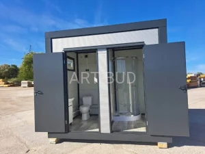 Pawilon sanitarny 3x2m z wyposażeniem