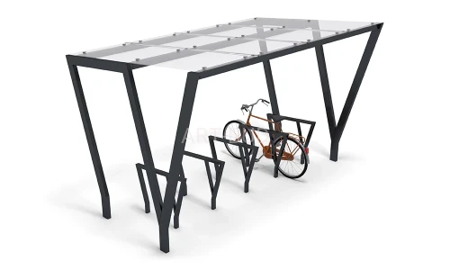 Wiata na rowery PAM  M1 dach szklany