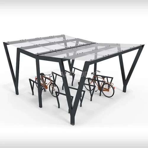 Wiata na rowery PAM DUO  M1 dach szklany 