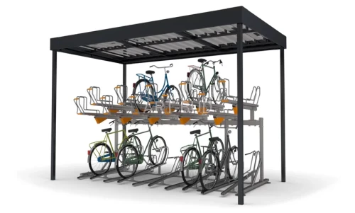 Wiata na rowery ARB-2TS na stojaki piętrowe jednostronne