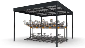 Wiata na rowery ARB-2T-D na stojaki piętrowe dwustronne