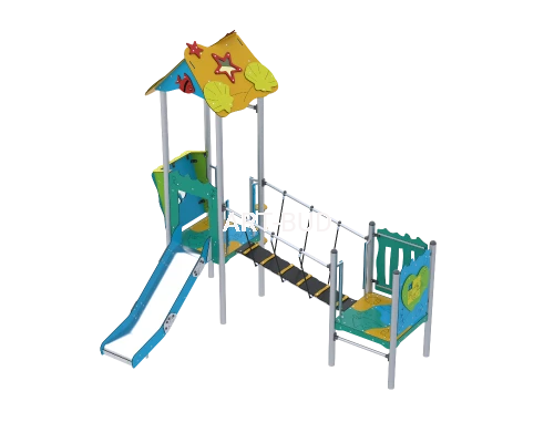 Zestaw na plac zabaw dla dzieci Ocean  zjeżdżalnia wieża wspinaczkowa