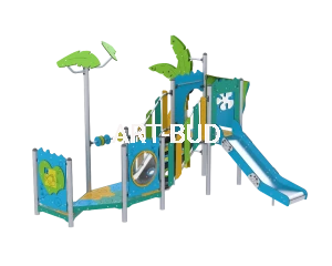 Zestaw na plac zabaw dla dzieci wieże mostki zjeżdżalnia linia Ocean