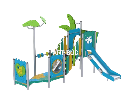 Zestaw na plac zabaw dla dzieci wieże mostki zjeżdżalnia linia Ocean