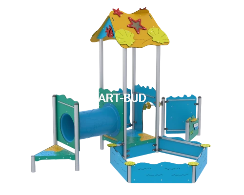 Zestaw na plac zabaw dla dzieci z piaskownicą i tunelem linia Ocean 