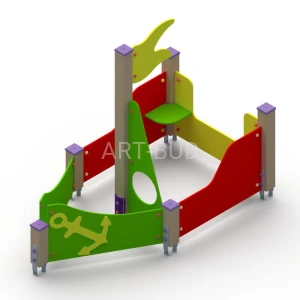 Statek dla dzieci na plac zabaw mały okręt motyw morski