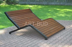 Leżak miejski dwuosobowy LOO8 metalowo-drewniany
