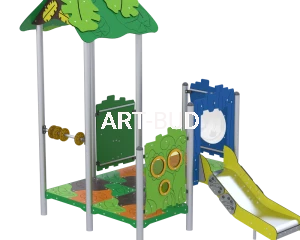 Zestaw zabawowy Jungle domek na plac zabaw ze zjeżdżalnią ZZJE/0101