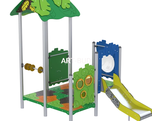 Zestaw zabawowy Jungle domek na plac zabaw ze zjeżdżalnią ZZJE/0101