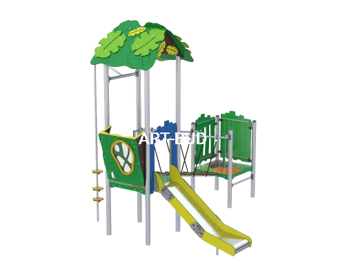 Zestaw zabawowy Jungle z przejściem linowym i zjeżdżalnią ZZJE/0103