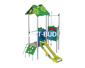 Zestaw zabawowy Jungle ze ścianką wspinaczkową, tunelem i zjeżdżalnią ZZJE/0204