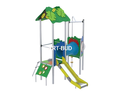 Zestaw zabawowy Jungle ze ścianką wspinaczkową, tunelem i zjeżdżalnią ZZJE/0204