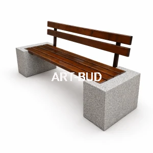 Ławka betonowa piknikowa, parkingowa z oparciem 200 cm