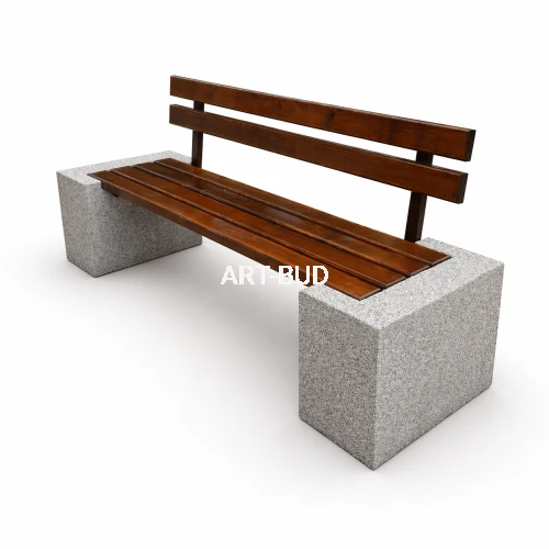 Ławka betonowa piknikowa, parkingowa z oparciem 200 cm