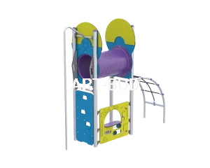 Zestaw sprawnościowy dla dzieci z panelem wspinaczkowym i tunelem WS/0150