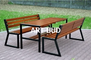 Komplet mebli ogrodowych stalowo drewnianych VIKI