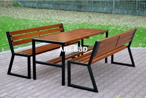 Komplet mebli ogrodowych stalowo drewnianych VIKI