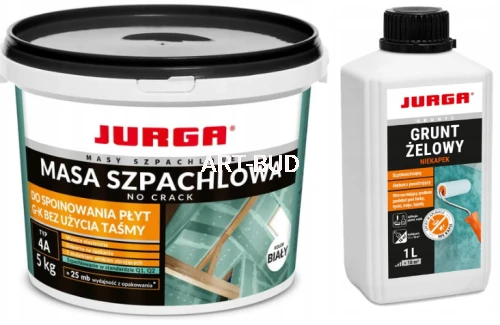 Masa szpachlowa JURGA NO CRACK 5kg + GRUNT ZELOWY 1L