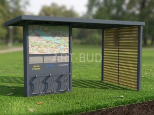 Modułowa wiata rowerowa ze strefą odpoczynku MOR Velo I