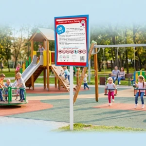 Tablica z regulaminem na plac zabaw 0906