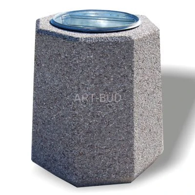 Kosze betonowe na śmieci uliczne pojemność z wkładem 30 l kod 47 