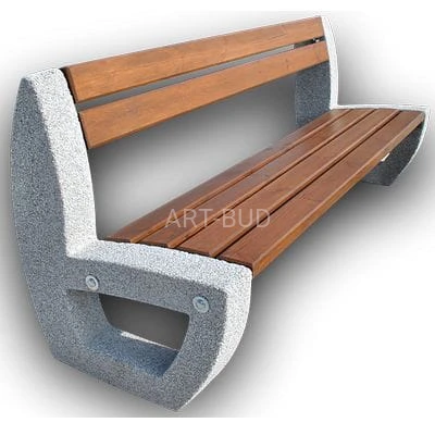 Ławka parkowa miejska betonowa z oparciem 205 cm, kat 197