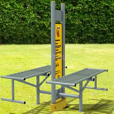 Ławka podwójna z pylonem Fitness siłownie zewnętrzne urządzenie do ćwiczeń