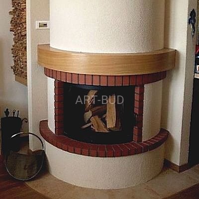 Wkład kominkowy  z płaszczem wodnym szyba półokrągła ARYSTO 20 WW, promieniu r=430, wysokości frontu tj. 510