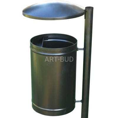 Kosz na śmieci Classic stalowy ocynkowany malowany proszkowo pojemność 35 litrów z daszkiem