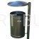 Kosz na śmieci Classic stalowy ocynkowany malowany proszkowo pojemność 35 litrów z daszkiem