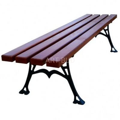 Ławka miejska drewniano-żeliwna Królewska bez oparcia 