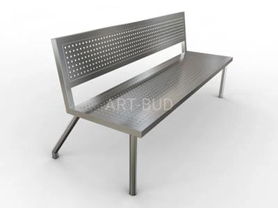 Ławka miejska z oparciem stal nierdzewna długość 180 cm LA.12.21 