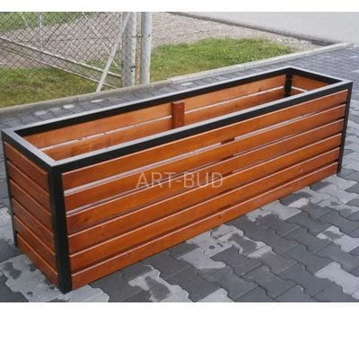 Donica miejska parkowa stalowo-drewniana  