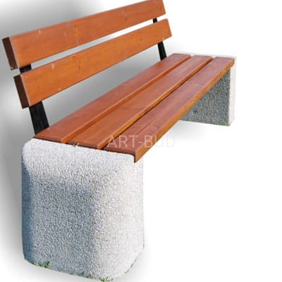 Ławka betonowa z oparciem  miejska parkowa 200 cm 