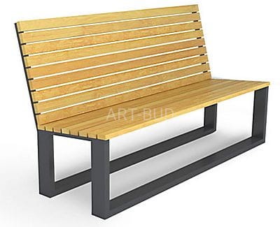 Ławka miejska, parkowa, stal malowana proszkowo lub nierdzewna, Caspe z oparciem kod: 0153 A ( szt )