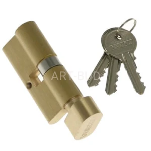 Wkładka bębenkowa Gerda z gałką kolor mosiądz nikiel