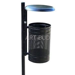 Kosz na śmieci uliczny stalowy 35 l  PERFOR II  z daszkiem