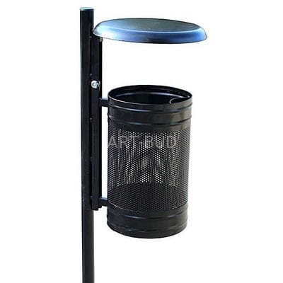 Kosz na śmieci uliczny stalowy 35 l  PERFOR II  z daszkiem