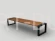 Ławka stalowo-drewniana bez oparcia 180 cm