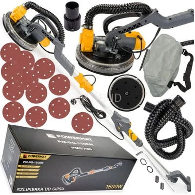 Szlifierka wysięgnikowa do gipsu typ ŻYRAFA  PM-DG-1500M 1500W oświetlenie LED Powermat