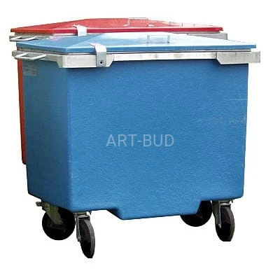 Pojemnik na odpady pojemność 300 - 1000 l z żywic poliestrowych z ramą metalową 