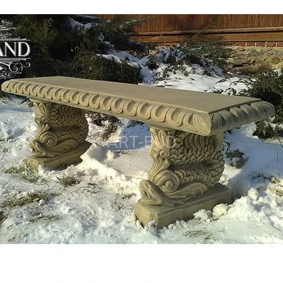 Ławka stylowa prosta z Rybami  FineCrete JURAND 