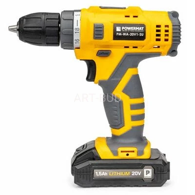Wiertarko-Wkrętarka akumulatorowa zestaw 92el PM-WA-20V1-SU 20 V 2x1,5Ah Powermat