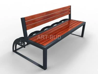 Ławka parkowa  miejska ze stojakiem na rowery długość 180 cm LA.12.11