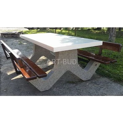 Stół betonowy piknikowy rekreacyjny z 2 ławkami
