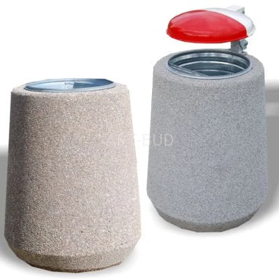 Kosz betonowy na śmieci uliczny pojemność z wkładem 70 l 