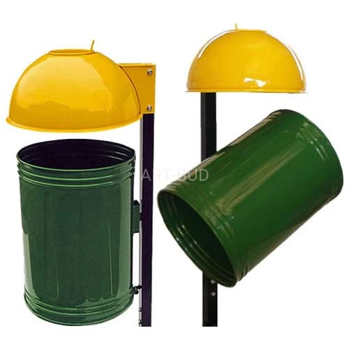 Kosz uliczny parkowy KO-1 opróżniany przez obrót pojemnikiem